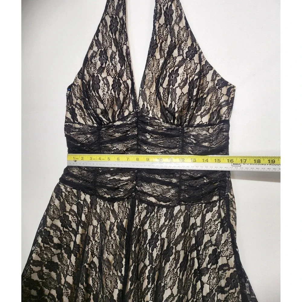 Philip Decaprio Y2K Women's Special Occasion Halter‎ Neck Lace Black Dress 12